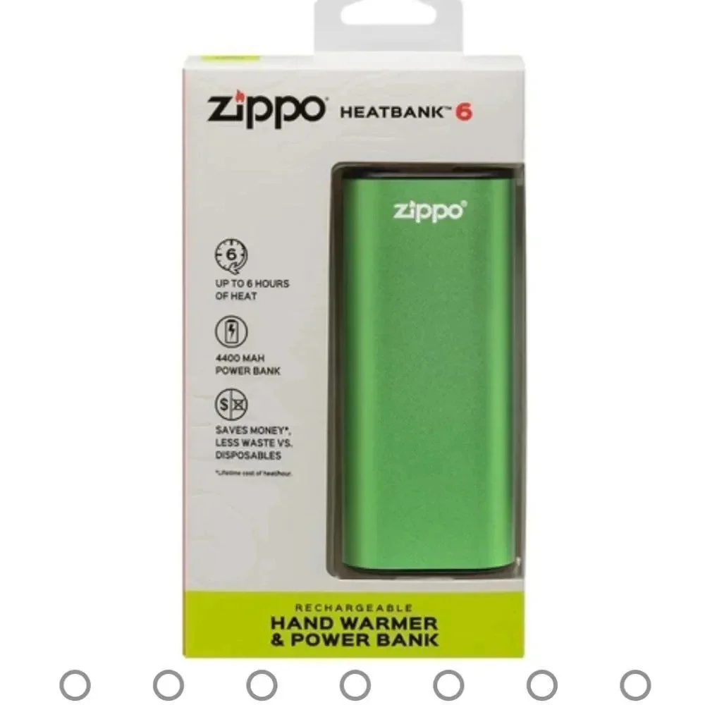Zippo Green HeatBank 6 Rechargeable Hand Warmer & Power Bank